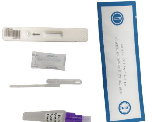 Caffeine Rapid Test Kit CE Certified Home Use Manual Power Source Efficient Convenient Cassette/Strip Class